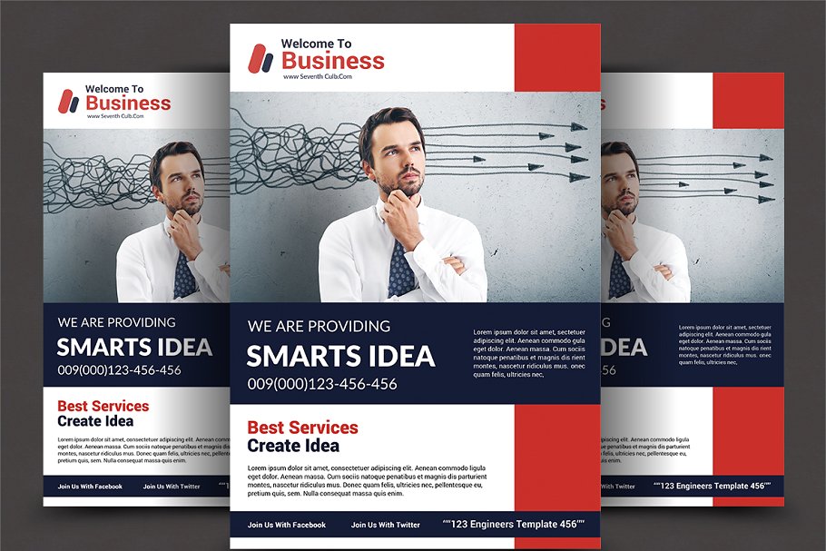 企业商务传单模板合集（8） (8) Business Flyer Bundle插图(6)