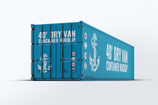 40英尺集装箱外观图案设计样机模板 40ft Dry Van Container Mock-up插图(5)
