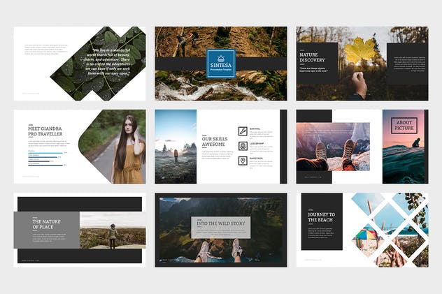 一流视觉设计旅行户外主题幻灯片设计模板 Sintesa : Powerpoint Presentation插图(1)