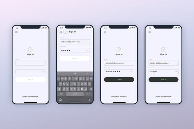 简约风格登录注册页面手机APP应用UI设计模板 SignIn SignUp Mobile Ui – FP插图(1)