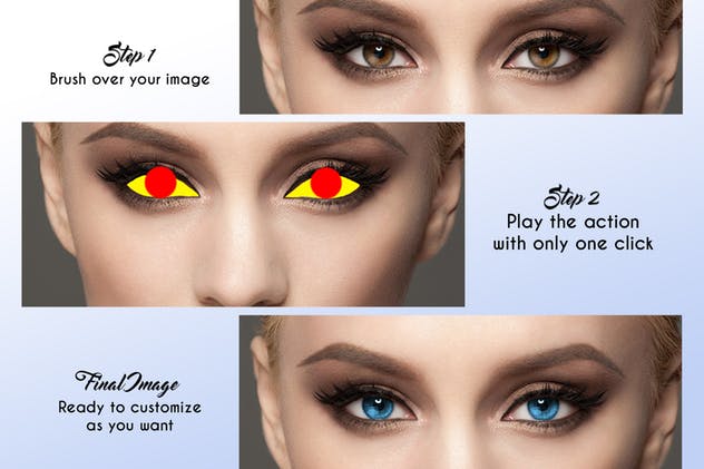 人物照片美瞳特效PS动作 Eyes Photoshop Action插图(5)