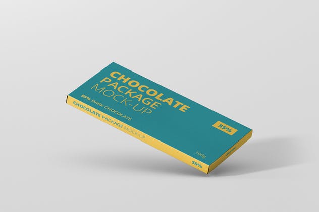 扁平长方形巧克力包装样机 Chocolate Packaging Mockup插图(1)