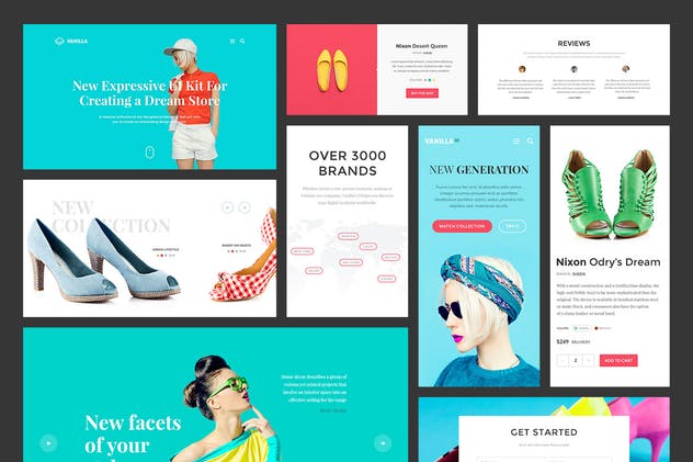 时尚潮牌网站设计UI界面 Vanilla UI Kit插图(2)