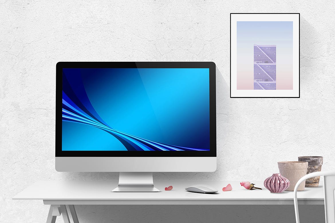 一体机电脑屏幕演示样机模板 Desktop Mockup插图(1)