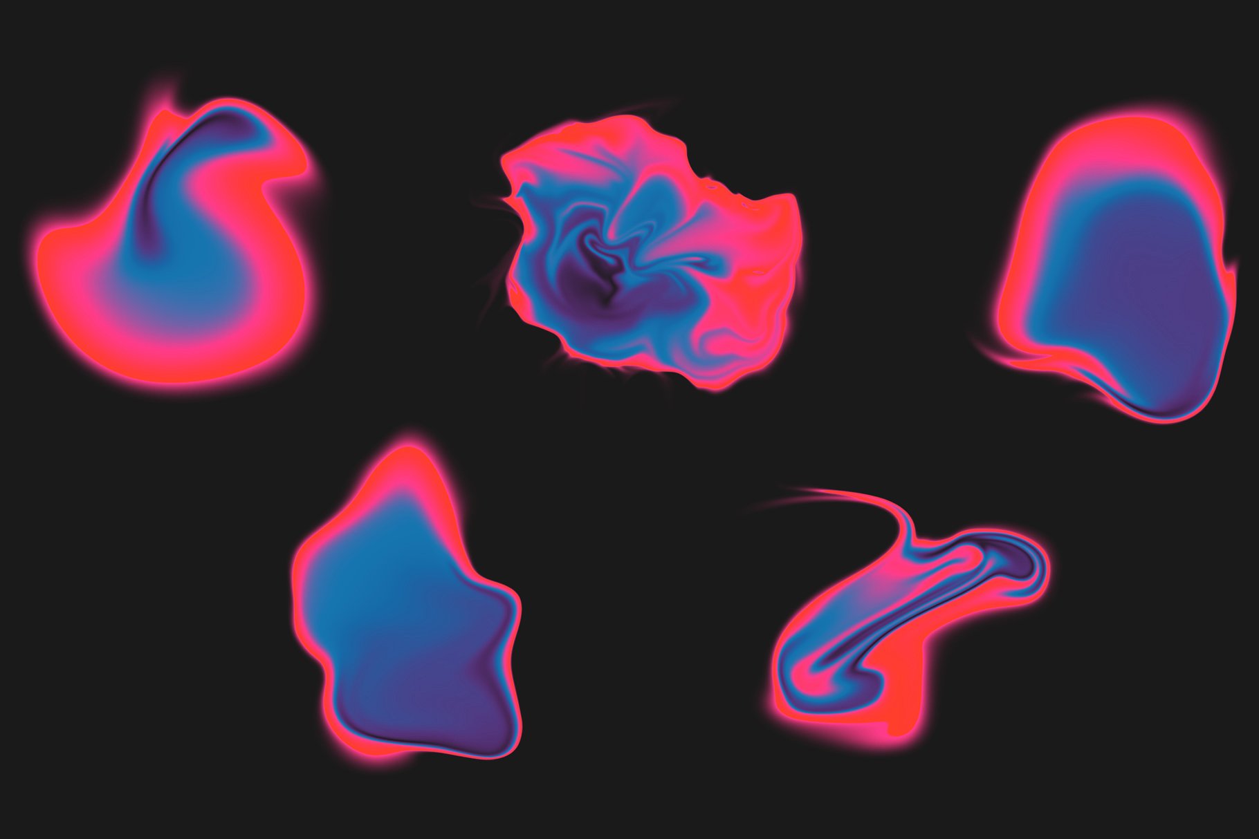 25款抽象霓虹灯色彩肌理素材 25 Abstract Png Neon Elements插图7