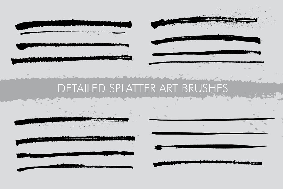 60款飞溅、笔画&污迹笔墨AI笔刷 60 Messy Illustrator Brushes插图2
