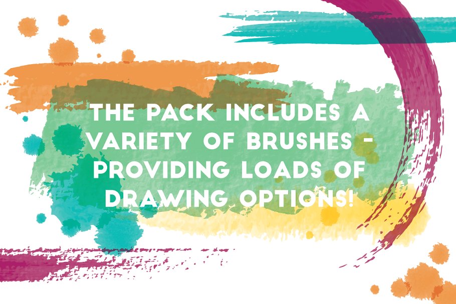 55种水彩画笔画AI笔刷 Watercolor Brushes插图1