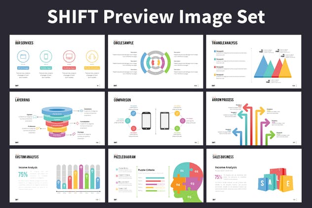 数据类报告PPT幻灯片模板合集 SHIFT Powerpoint Template插图(2)