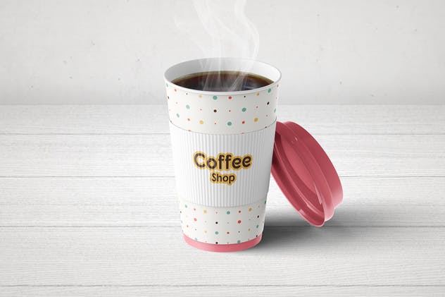 咖啡纸杯咖啡品牌VI设计样机模板 Coffee Cup Mock-up插图(2)