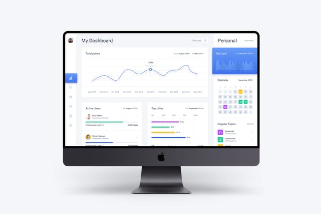 Web仪表板-数据统计分析UI工具包v1 Web Dashboard & Statistics UI Kit App Template 1插图(1)