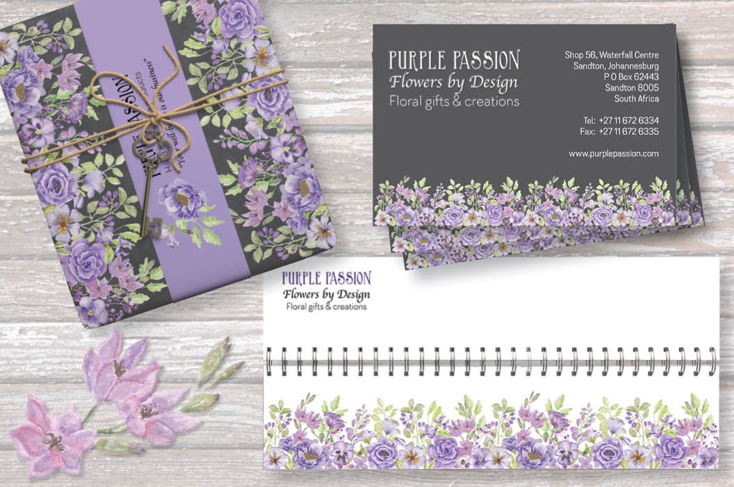 紫色水彩花卉边框&元素剪贴画PNG素材 Purple Watercolor Floral Border Plus Elements插图(4)