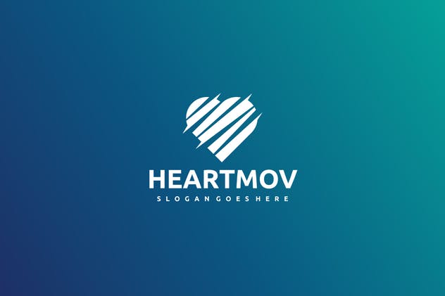 慈善组织心形创意Logo设计模板 Heart Logo插图(1)