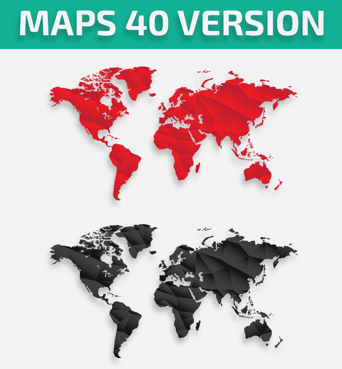 40种设计风格世界地图矢量图形设计素材下载 Map of the world 40 Version插图(4)