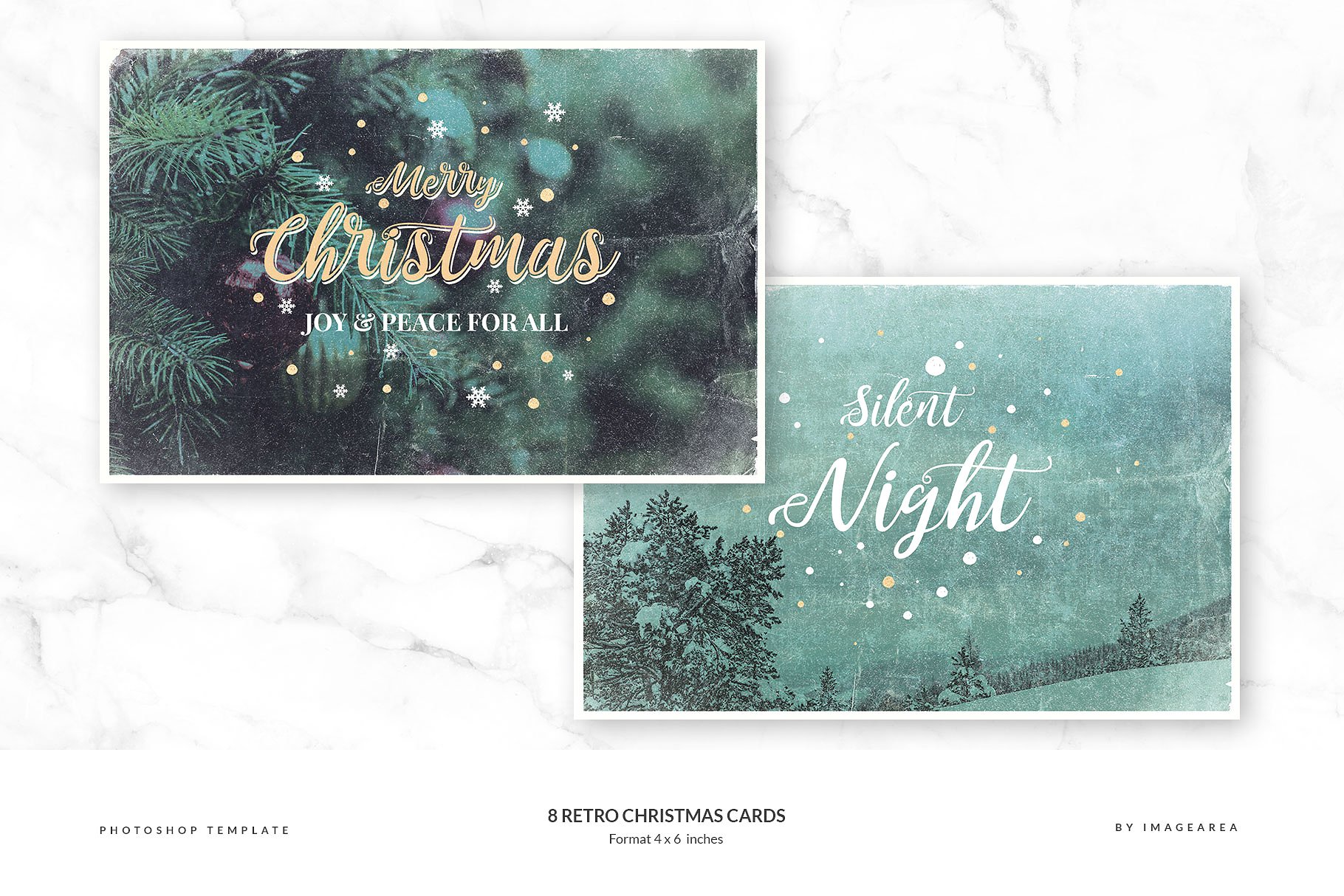 复古风圣诞节贺卡模板 Retro Christmas Cards插图(2)
