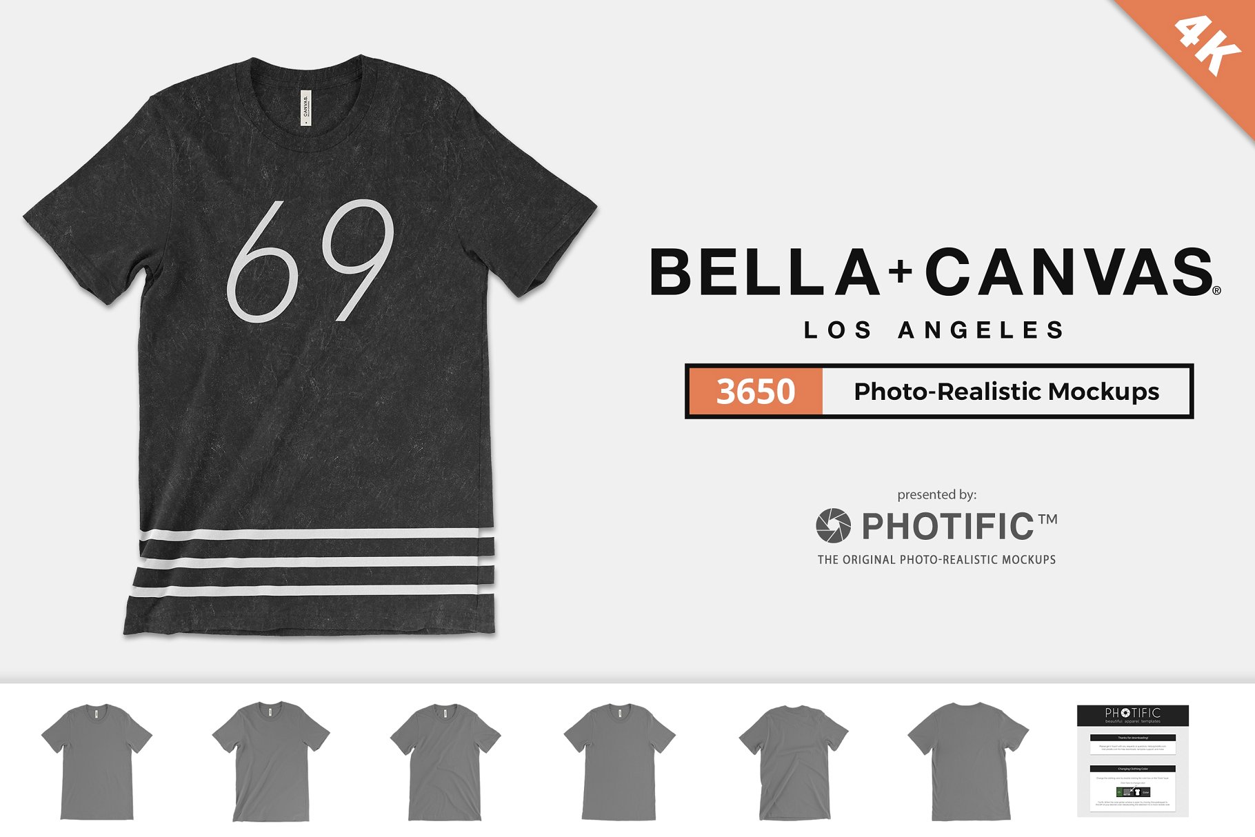 女款长款T恤样机模板 Bella Canvas 3650 Poly-Tee Mockups插图