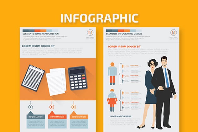 商业策划/业务数据信息图表元素设计模板 Business Infographics A4 Template Design插图5
