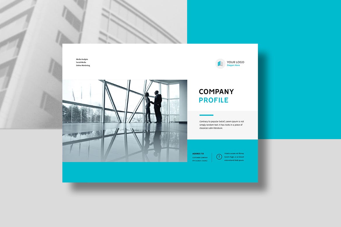 经典风格企业公司宣传画册设计模板 Company Profile Landscape插图