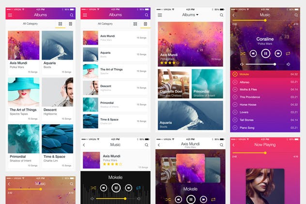 适用于XD高品质APP应用UI套件 Radiant Mobile UI Kit – 200+ for XD插图(2)