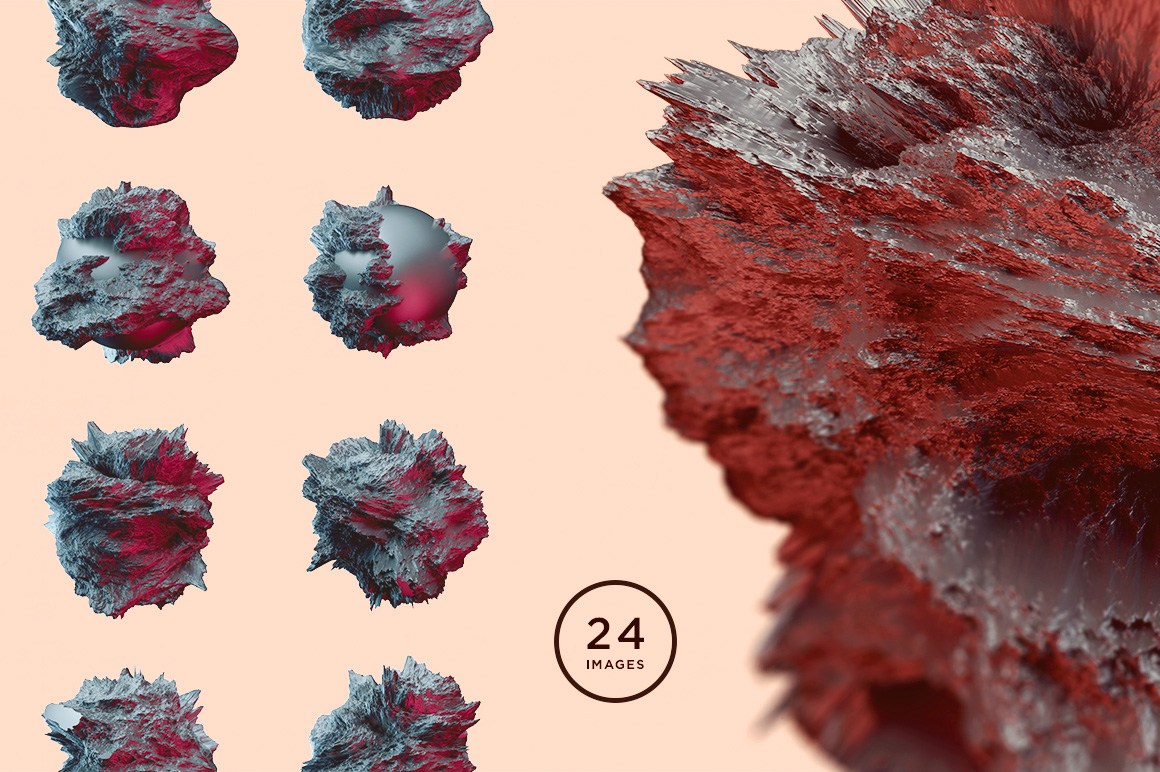 创意抽象纹理系列：24个彩虹色有机形状纹理 Surface Vol. 2插图(6)