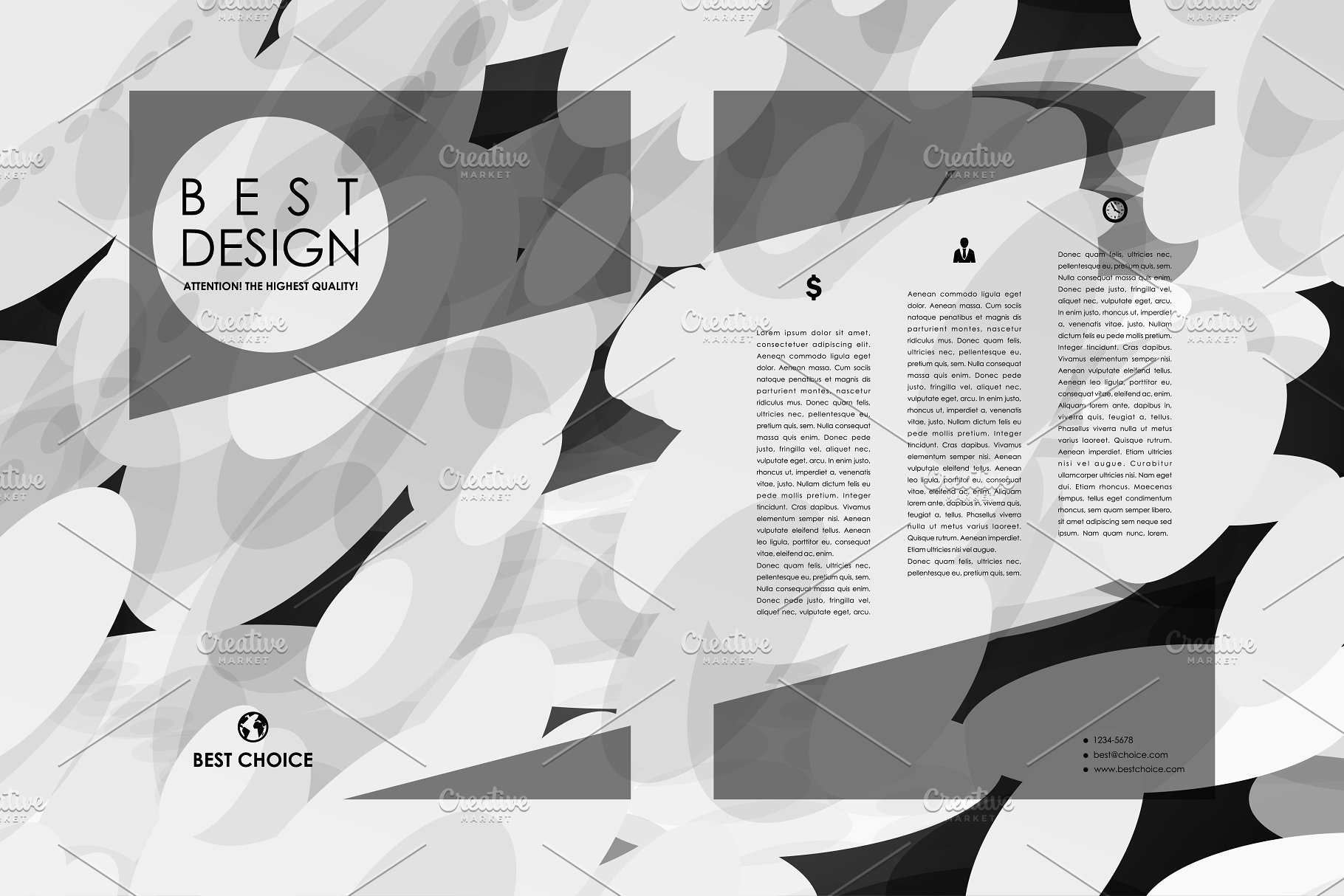 抽象彩色几何椭圆图形宣传册模板 Brochure Templates插图13