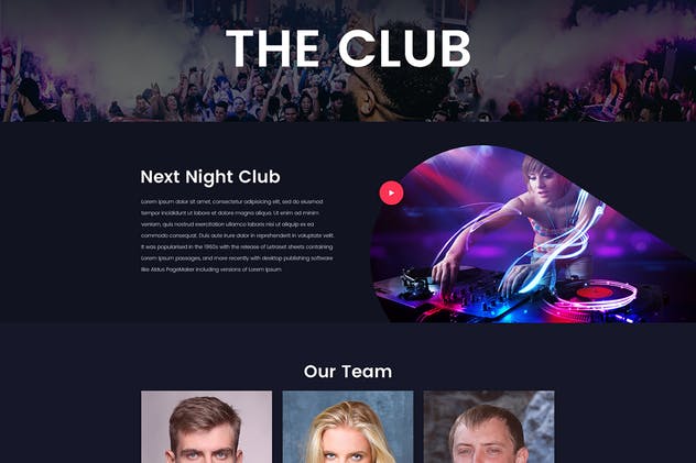 DJ音乐俱乐部夜场网站设计PSD模板 Friday Night DJ Club Music Party Celerity Template插图(3)