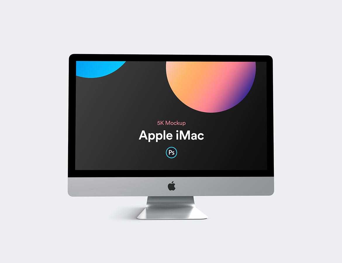 四种视角2019款视网膜屏iMac一体机样机 iMac 2019 Retina Mockup Collection插图1