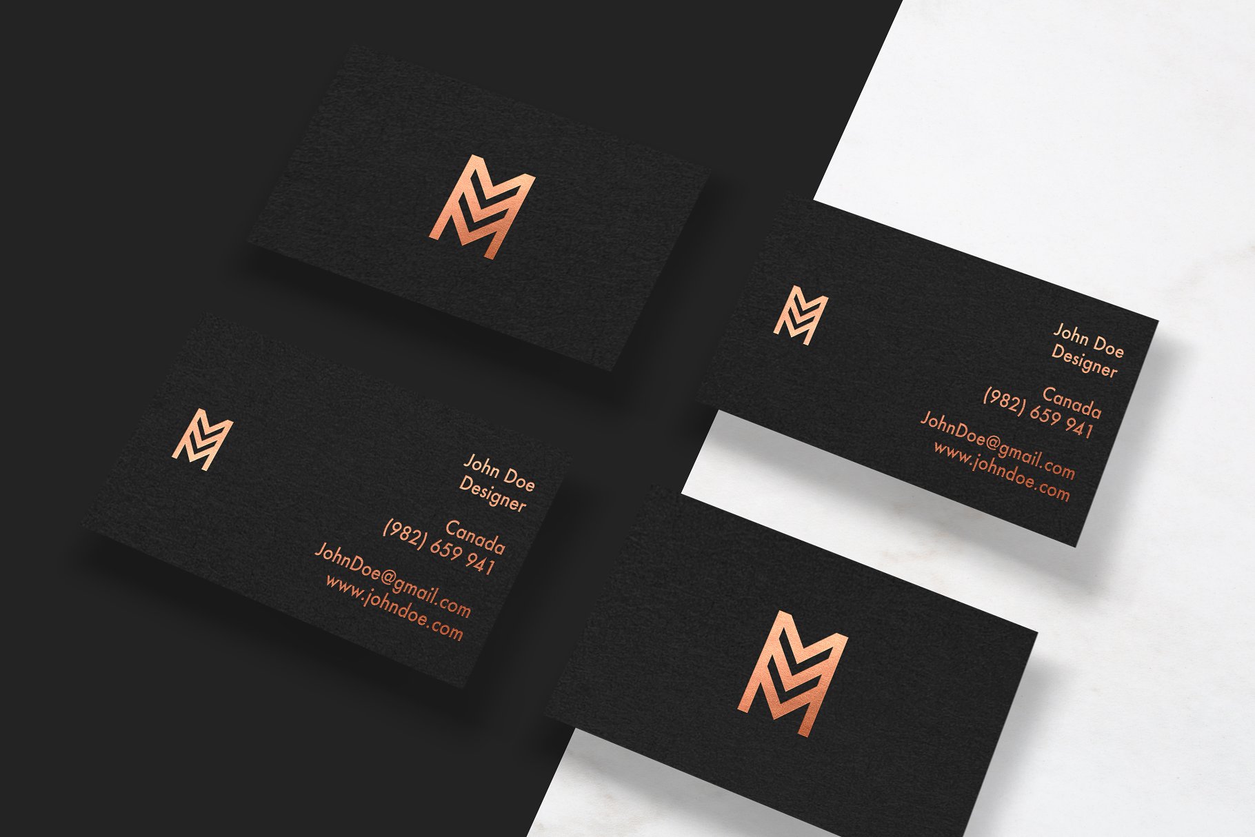 优雅风格企业名片模板样机 Elegant Business Card mockup插图(3)