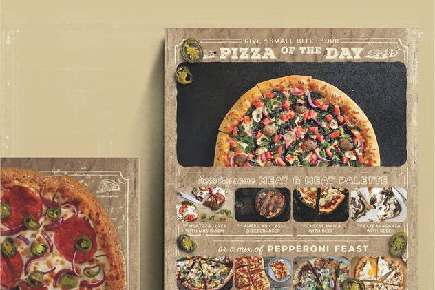 披萨广告促销海报传单设计 Pizza Promo Flyer插图(1)