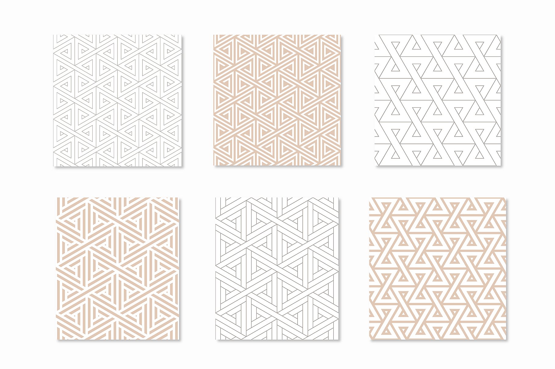 三角无缝几何图案合集 Trigonal Seamless Patterns Set插图(3)