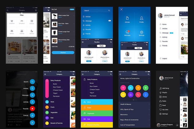 现代设计风格多用途APP应用UI套件 Mountify Mobile UI Kit – Sketch Version插图(6)