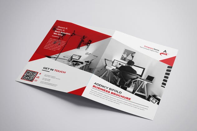 双折页商业公司品牌手册设计模板 Agency Bifold插图(4)