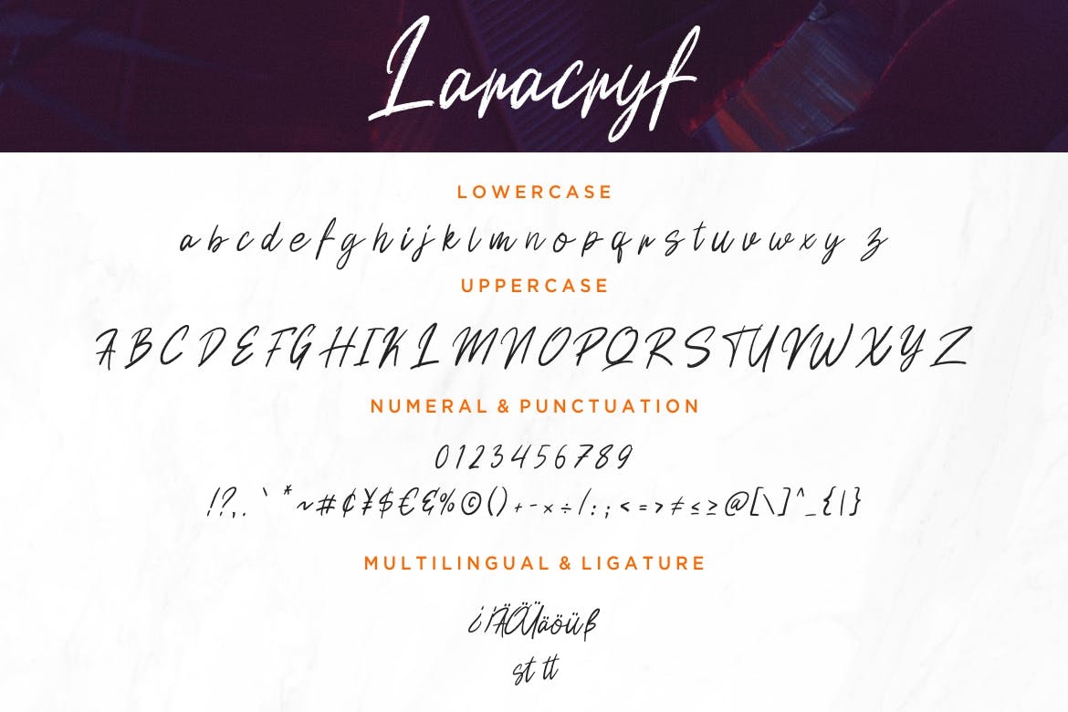 创意英文连体字设计书法字体下载 Laracryf Brush Handwritten插图(6)