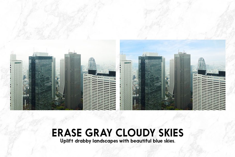 蓝天白云照片叠层PS动作 Sky Replacer Photoshop Actions插图(2)