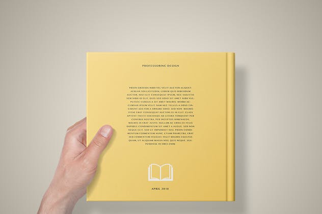 精装硬封面方形书展示样机模板 Hard Cover Square Book Mockup – Set 2插图(7)