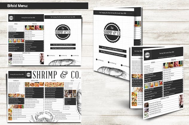 海鲜主题餐厅菜单设计PSD模板 Seafood Menu插图(1)