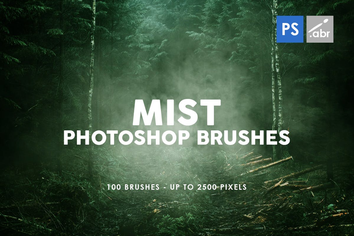 100个薄雾背景纹理PS烟雾笔刷 100 Mist Photoshop Stamp Brushes插图