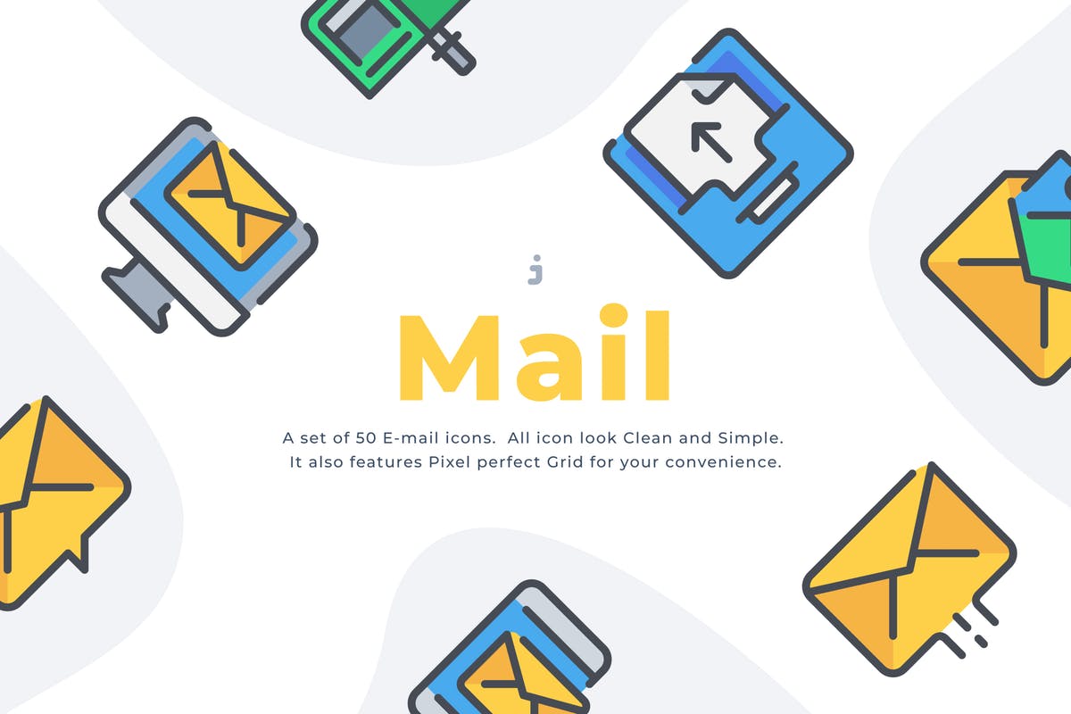 50枚电子邮件矢量图标合集 50 Email icon set插图