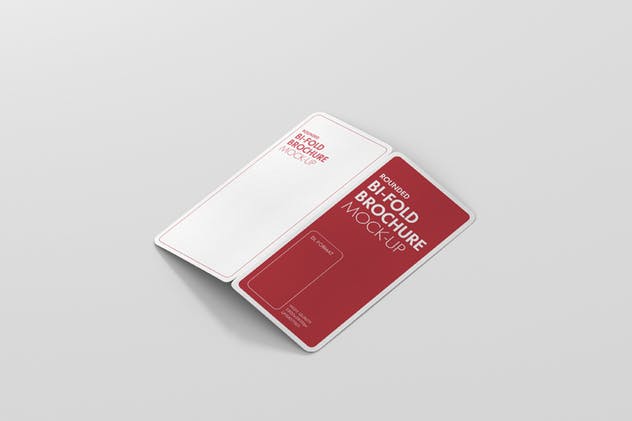 圆角折页小册传单设计样机模板 DL Bi-Fold Brochure Mock-Up – Round Corner插图(8)