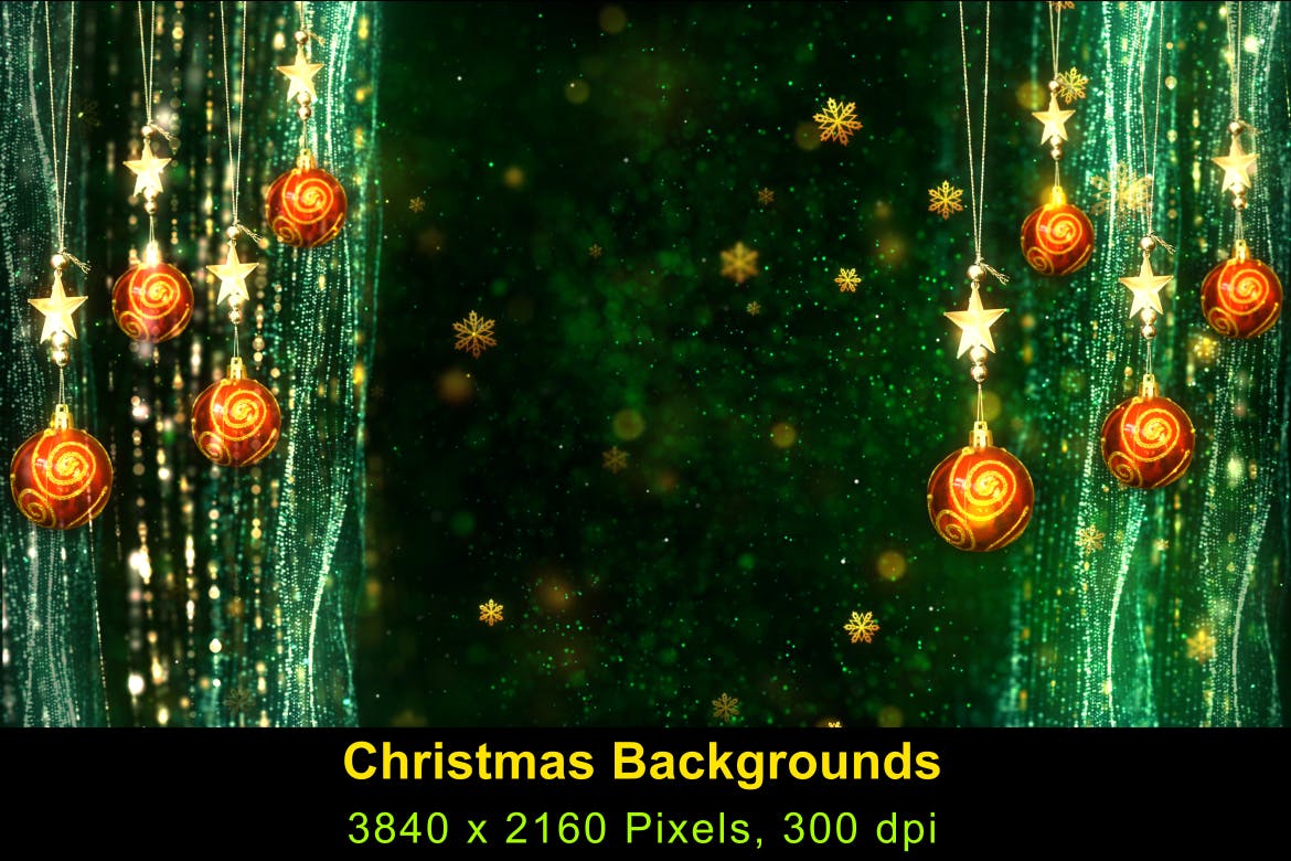 高清圣诞节灯饰背景素材v1 Christmas Background 1插图1
