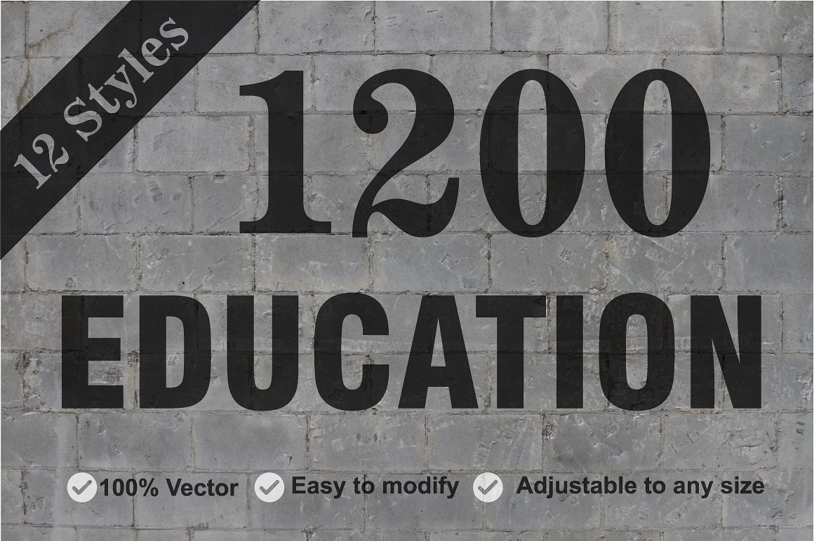 1200枚教育主题图标 Educational 1200 Icons Bundle Pack插图
