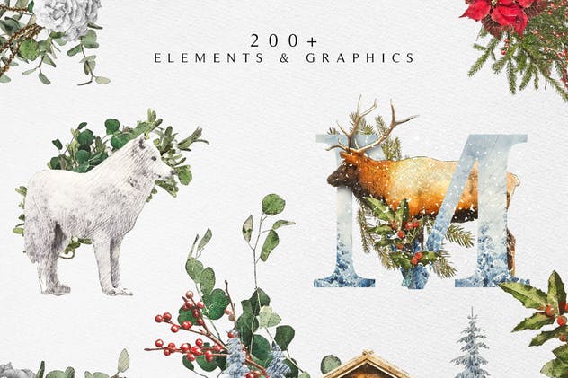 圣诞冬季仙境主题设计师工具包 Winter Wonderland Designer Toolkit插图3