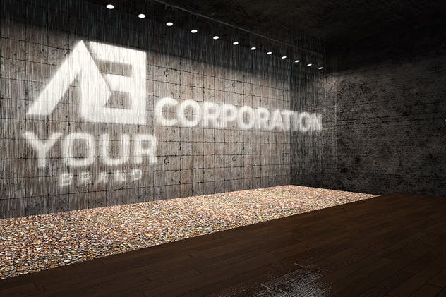 3D企业logo墙壁艺术样机模板 Corporate Logo Mockups V1插图(1)