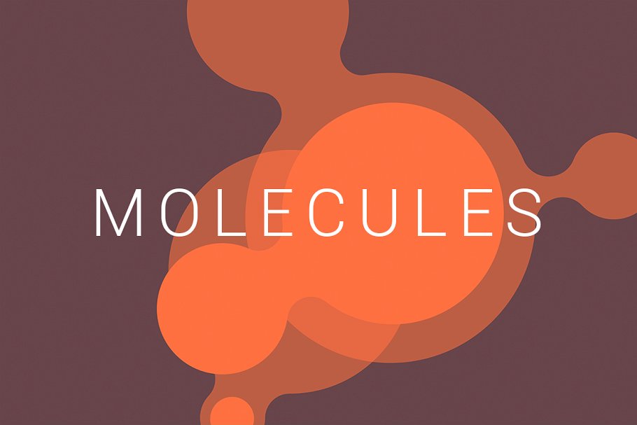 抽象分子结构扁平化风格背景v01 Molecules | Flat Backgrounds | V01插图1