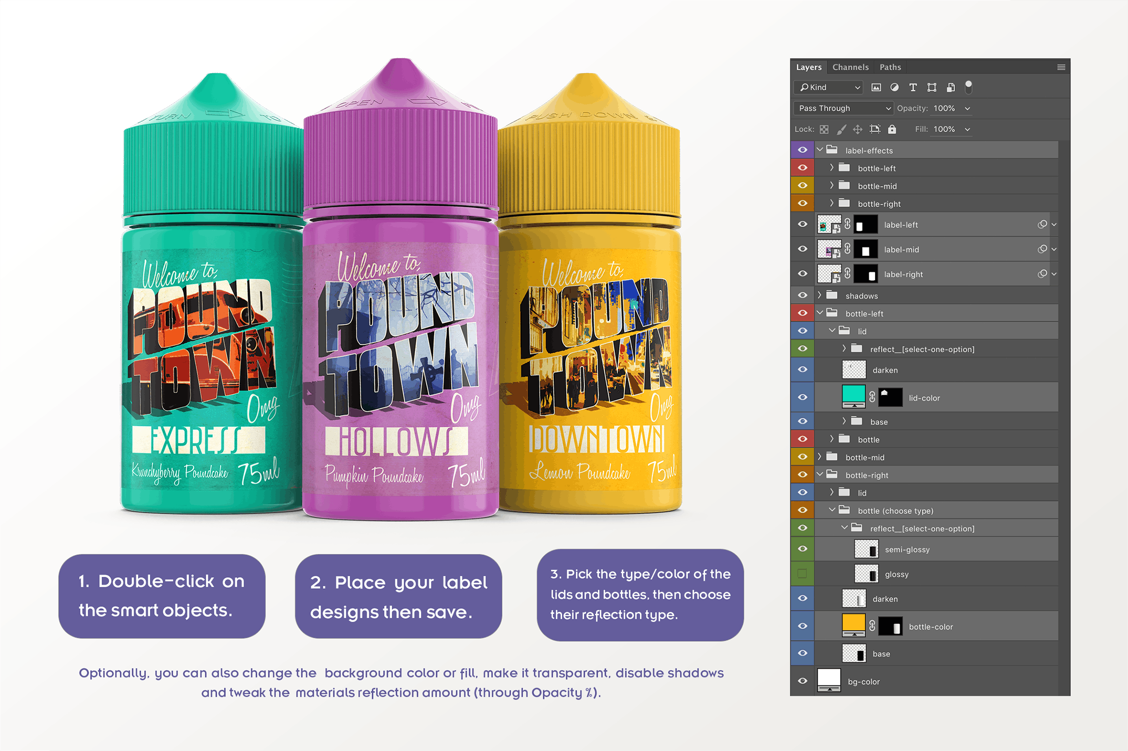 75ml装电子烟烟油外观设计预览样机模板 eLiquid Bottle Mockup v. 75ml-B插图(7)