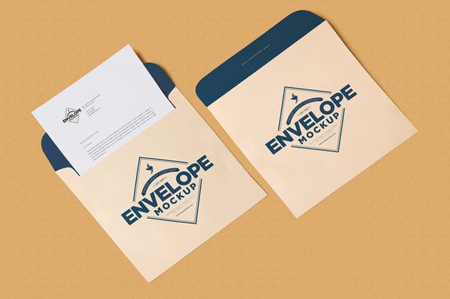 独特个性方形企业信封样机 Unique Square Shaped Envelope Mockups插图(7)