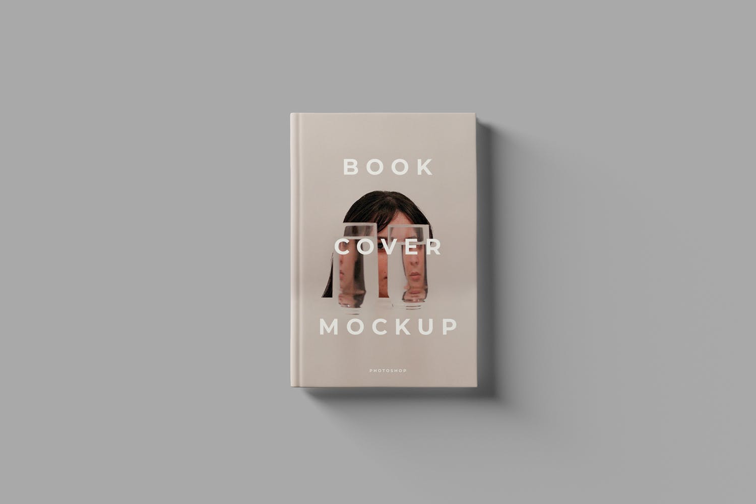 镂空设计风格精装图书封面设计样机模板 Book Cover Mockups插图(1)