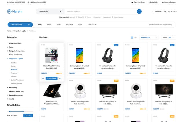 多用途电子商务网站设计UI套件 Maroni | Multipurpose Electronics eCommerce PSD Te插图(9)