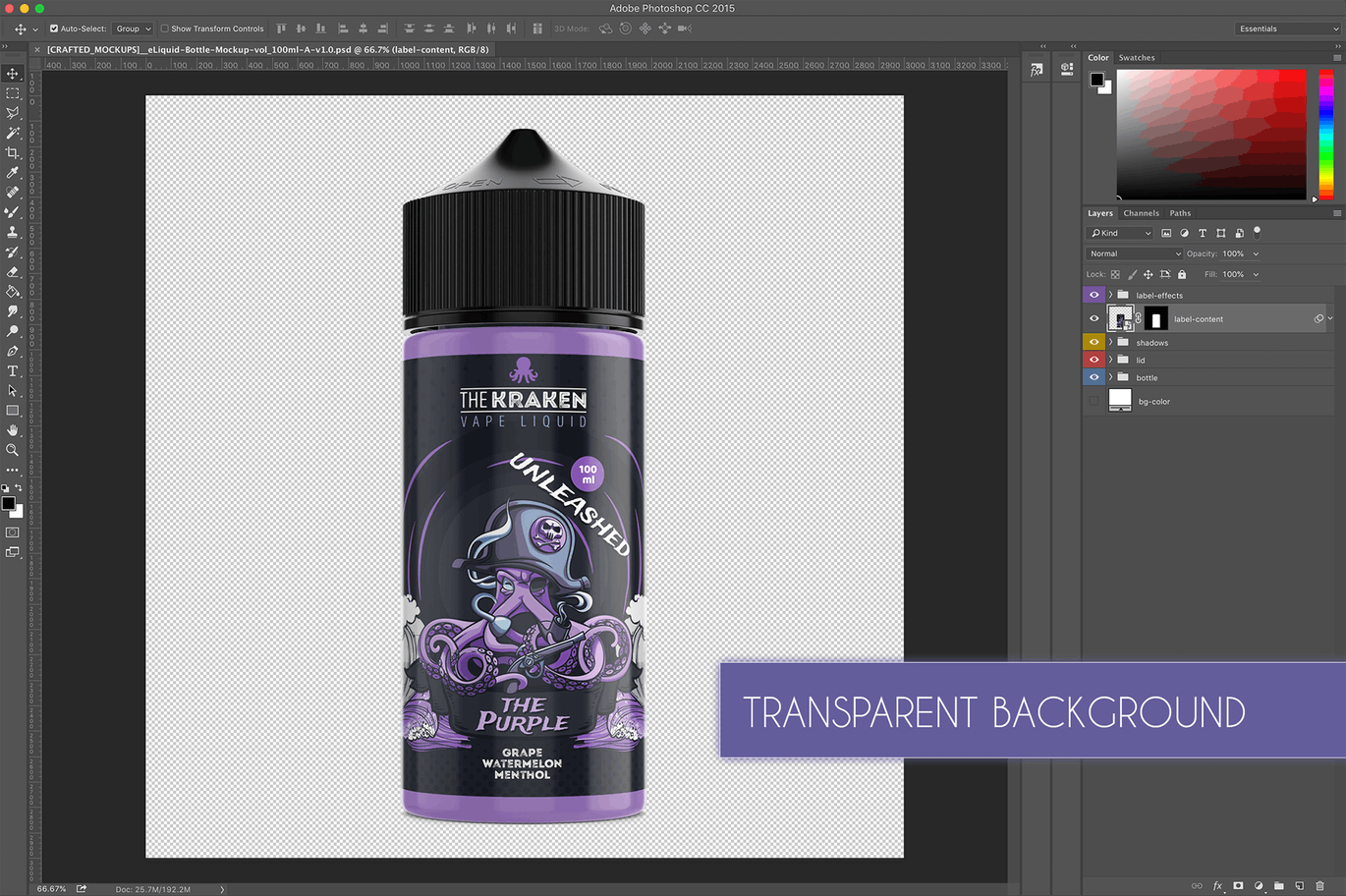 100ml电子烟烟油瓶设计效果图样机模板 eLiquid Bottle Mockup v 100ml-A插图(5)