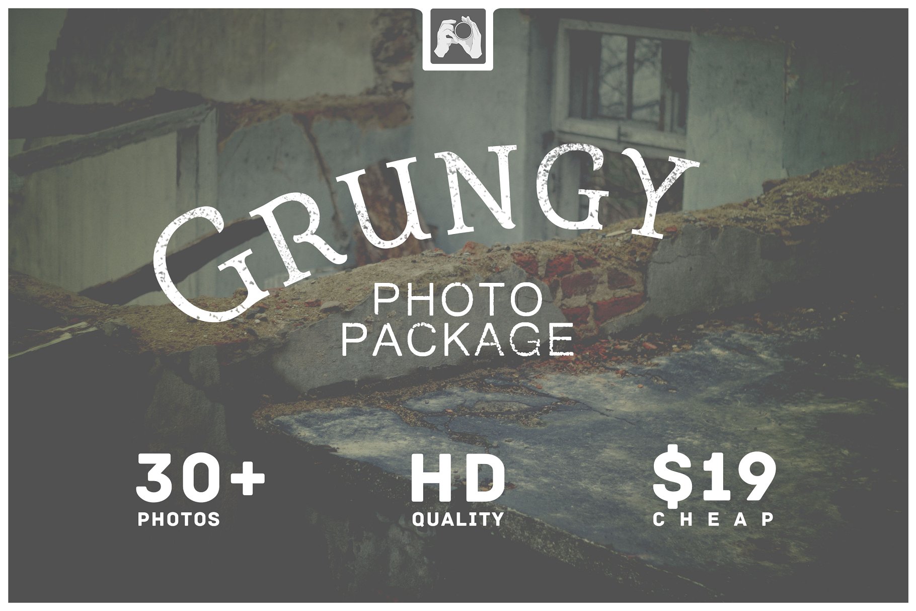 废墟萧条景象高清照片素材 Grungy Photo Pack插图