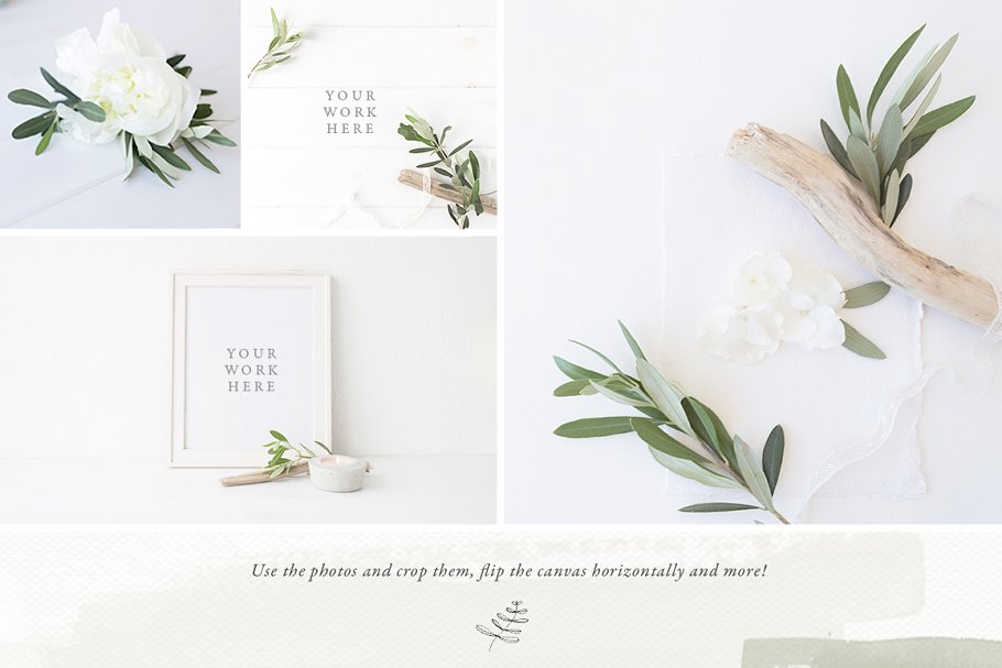 橄榄枝装饰相框样机模板 The Olive & White Bundle – 15 photos插图(2)
